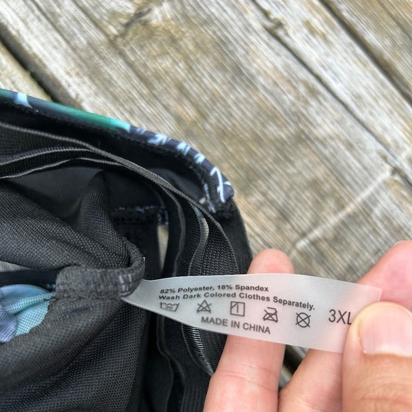 3XL SHEIN ⎮ NWOT Tropical print mesh tankini swimsuit - Picture 6 of 8